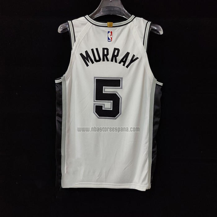 Camiseta San Antonio Spurs Dejounte Murray NO 5 Association Autentico Blanco